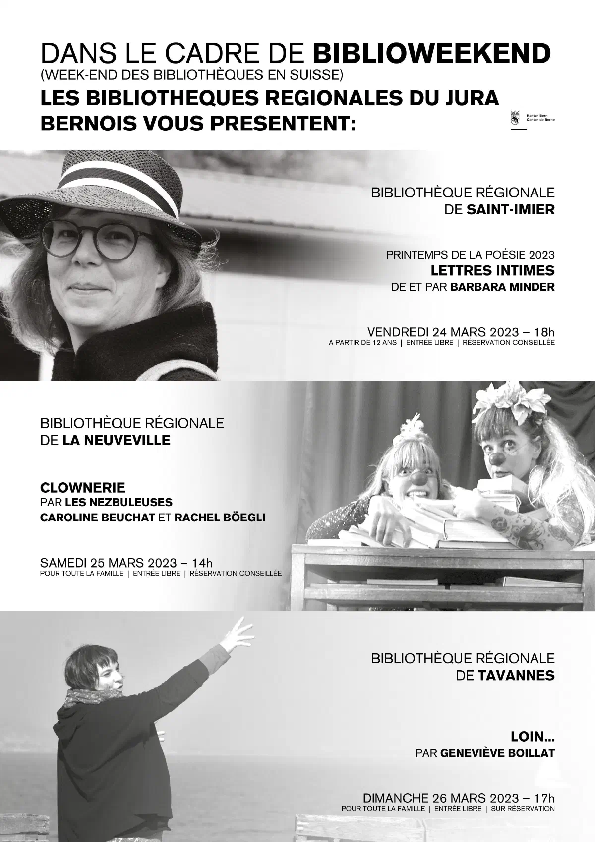 Affiche Biblioweekend St-Imier 2022-03-24